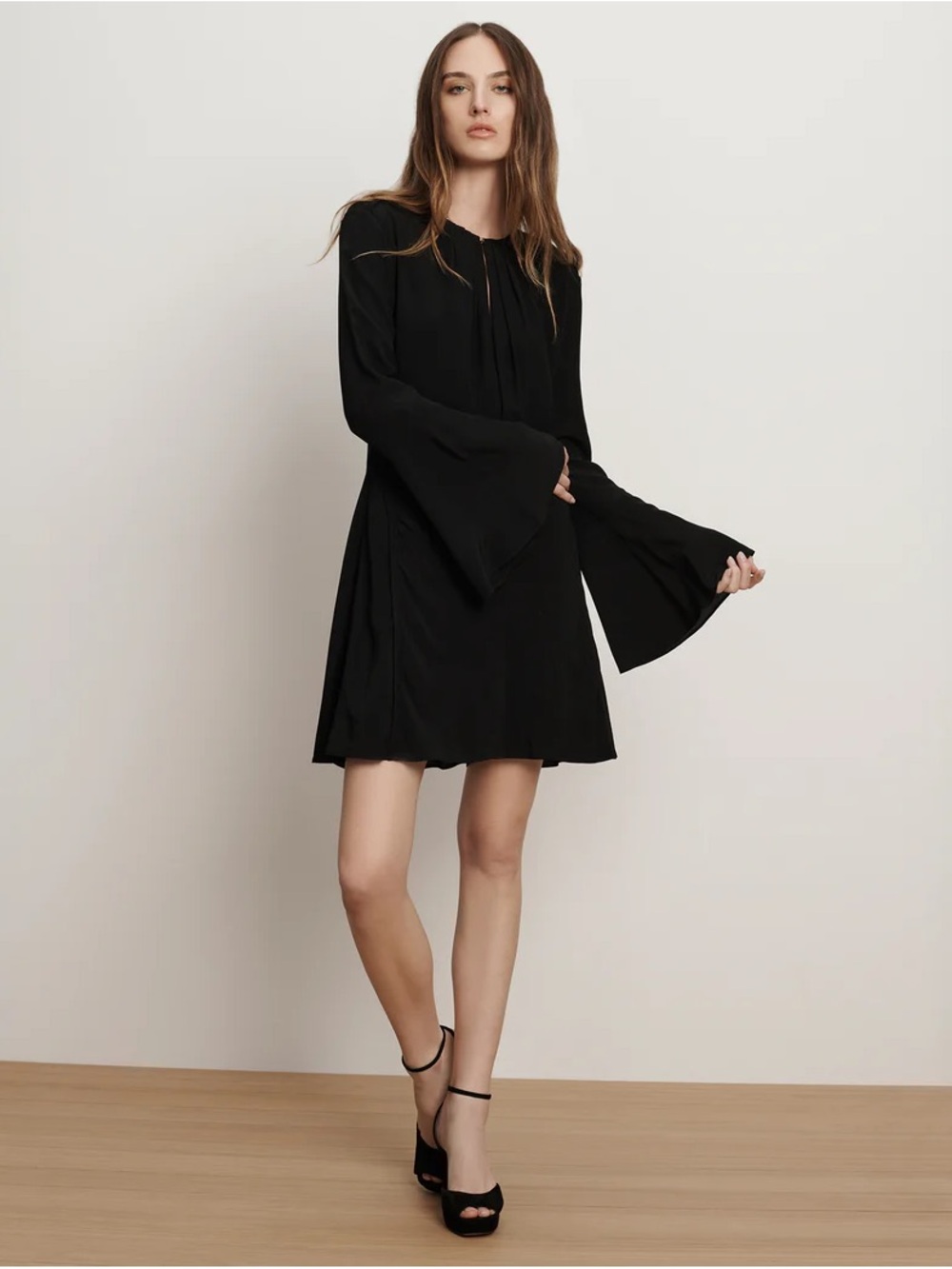 Veronica Beard Ezri Black Crepe A-Line Mini Dress Size 4